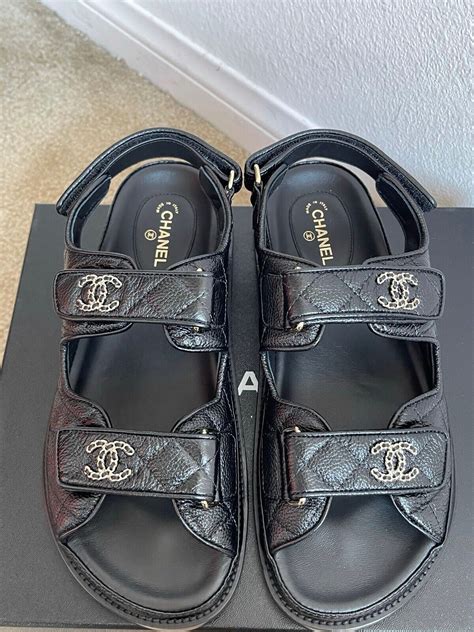 sandalo chanel basso|authentic Chanel sandals.